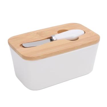 Imagem de MAVIS LAVEN 500ml Tigela de Manteiga de Cerâmica Com Tampa, Vedação Hermética para Manter a Frescura, Porta Manteiga, Prato de Bolo, Caixa de Armazenamento para Cozinha e Jantar