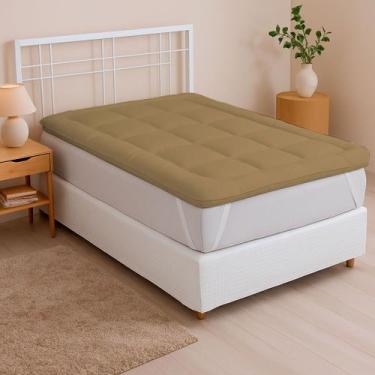 Imagem de Protetor de Colchão Pillow Top 200 Fios Micropercal Cama Casal Padrão 