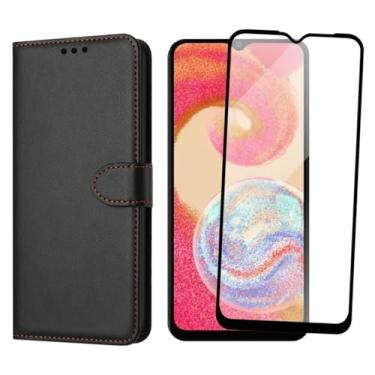 Imagem de Capa Carteira Para Galaxy A04E Capinha Flip Case + Película de Vidro Temperado 3D