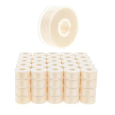 Imagem de Mandala Crafts Bobinas pré-enroladas 144 creme, tamanho L, para máquina de costura Singer, bobinas tamanho G para máquina de costura Brother - Linha de bobina pré-preenchida tamanho G para bordado