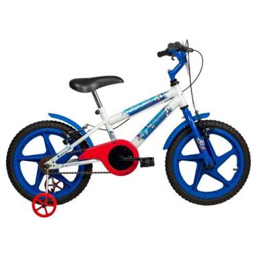 Imagem de Bicicleta Infantil Aro 16 Verden 10494 Sonic Branco e Azul com Rodinha