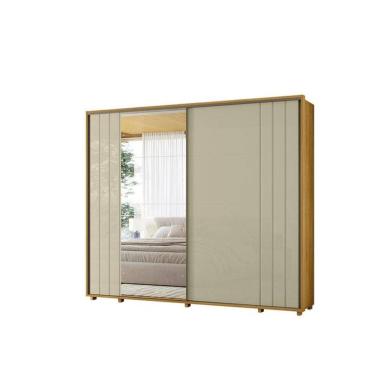 Imagem de Guarda Roupa Casal Dalí 1 Porta de Espelho Cumaru Opala - Madetec