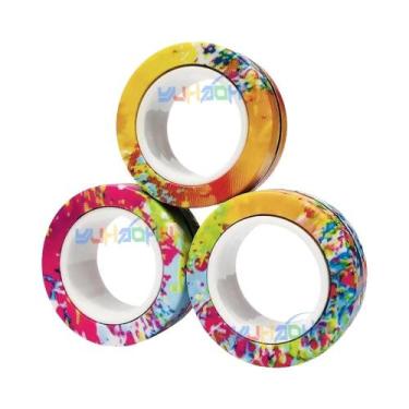 Imagem de Conjunto de 3 Giradores Magnéticos Coloridos - Brinquedo Antiestresse 