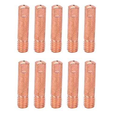 Imagem de 10 peças de pontas de pistola de soldagem de bocal condutor de cobre M6 15AKx0,8 mm acessórios de soldagem a gás para tocha