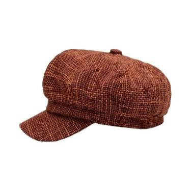 Imagem de Chapéu Cokê Unissex - Chapéu Octagonal Vintage para Outono/Inverno, Ca
