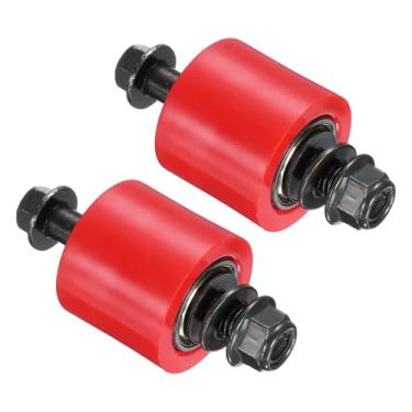 Imagem de PATIKIL Tensor de polia de rolo de 8 mm, 2 peças de tensor de polia de rolo de corrente mini peças de nylon tipo cilindro guia guia de corrente de roda conjunto deslizante para mini motocicleta Dirt