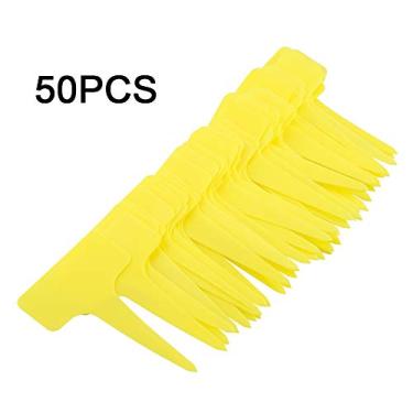 Imagem de GLOGLOW Etiquetas de Plantas 50 PCS Marcadores de Etiqueta Tipo T de Planta de Plástico, de Gramado de Jardim de Berçário, ótimas para Marcar Bandejas de Sementes, Potes, Fáceis de Limpar Com