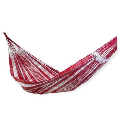 Imagem de Rede de Dormir e Descanso Super Tijubana Casal Gigante 100% Algodão Jaguaruana. (Vermelho e Branco)