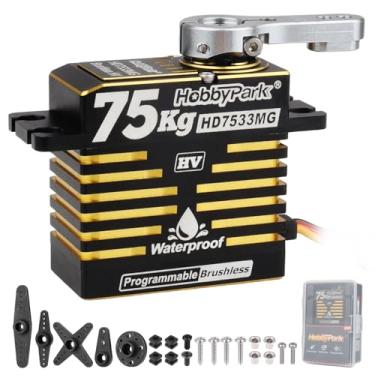 Imagem de HobbyPark 75kg Waterproof Brushless Servo High Torque HV Full Metal Gears Digital Servo Motor, Fast & Powerful for 1/6 1/7 1/8 1/10 RC Car Truck Crawler Bashers Bashing