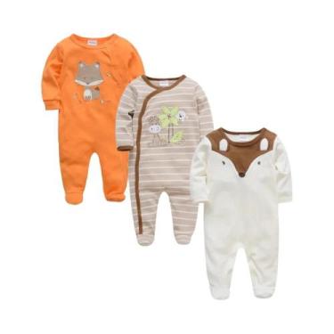 Imagem de Conjunto De Macacões De Algodão Para Bebês Meninas E Meninos 0-12M Man