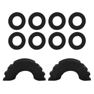 Imagem de MUQIDA Kit de arruelas isoladoras de anel D de 10 peças, capa de manilha de reboque de 3/10.2 cm com 8 arruelas de borracha, arruelas de isoladores de anel D macio protegem o para-choque e reduzem o