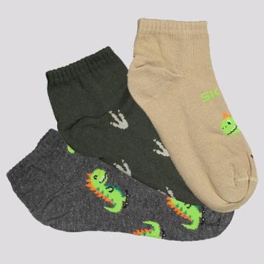 Imagem de Kit Meia Selene 3 Pares Sapatilha Infantil Grafite, 25-28