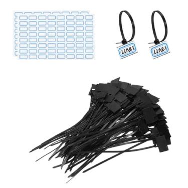 Imagem de PATIKIL Abraçadeiras de 15,24 cm, 100 peças, etiquetas de fio de nylon, etiquetas de marcação de fio de nylon, correias de plástico com autobloqueio, escreva com etiquetas de papel para organização de