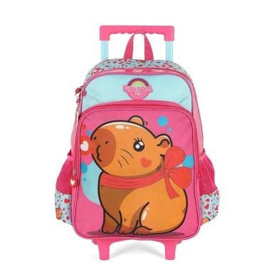 Imagem de Mochila de Rodinhas Sem Alça Luxcel Up4You Capivara Pink