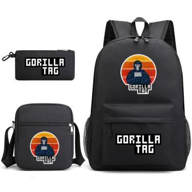 Imagem de Mochila escolar Gorillas Tags Anime, conjunto de 3 peças para crianças