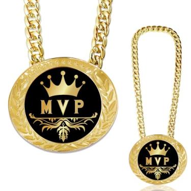 Imagem de lawjey Medalhas MVP para prêmios, medalha de corrente de ouro grande de 15 cm, troféu da Liga dos Campeões para basquete, futebol, futebol, softball, voleibol, competições esportivas, prêmios e