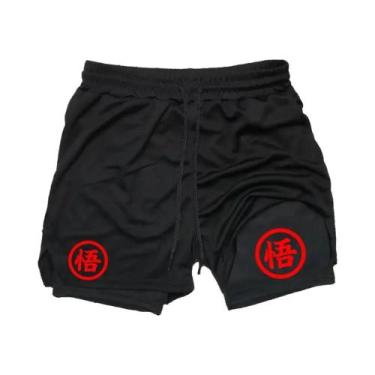 Imagem de Shorts De Treino Masculinos 2 Em 1 De Secagem Rápida Para Academia E C