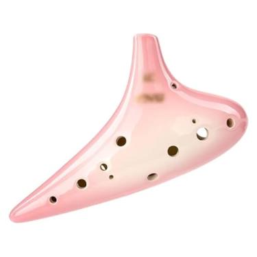 Imagem de WYNSJDBB ocarina 12 furos Ocarina Ac Ceramic Ocarina Instrumento profissional de tocar, adequado para iniciantes, Ocarina, perfeito companheiro de viagem, adultos, crianças, iniciantes, rosa