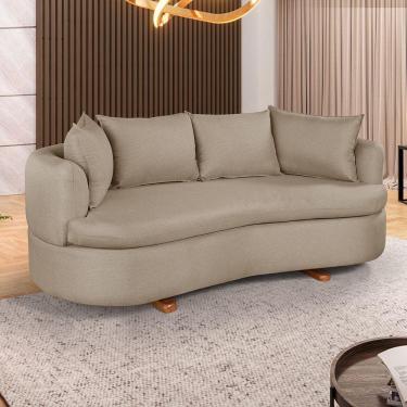 Imagem de Sofa 4 Lugares Linho M-204 2m Living Estofados Martins Linho Bege Mesclado