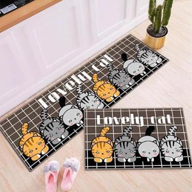 Imagem de Passadeira para Cozinha Antiderrapante Kit 2 Peças | Tapete Lavável Secagem Rápida | Poliéster(C-4-1.2MX0.4M+0.6M.0.4M)