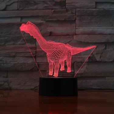 Imagem de Lâmpada de ilusão LED 3D com luz noturna Dinosaur Tanystropheus