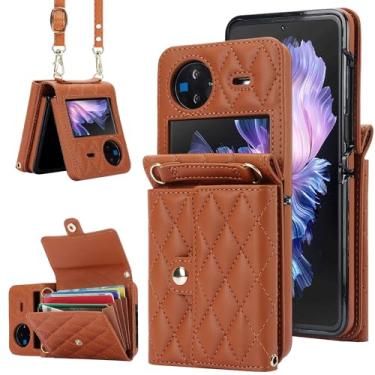 Imagem de Capa carteira flip para vivo X – Suporte para cartão com bloqueio de RFID com fecho magnético, antiderrapante e proteção contra quedas, capa fólio de couro fina para uso diário, viagens e viagens