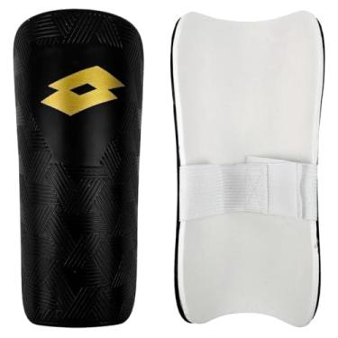 Imagem de Caneleira Lotto Branco Adulto Futebol Original Resistente (Preto)