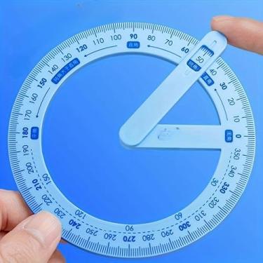 Imagem de Transferidor rotativo de 360 graus - Ferramenta de medição de ângulo de precisão para desenho e desenho, material de escritório essencial (azul)