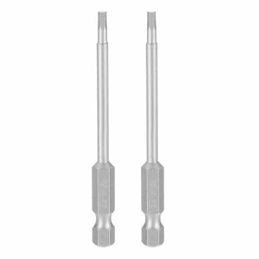 Imagem de HARFINGTON 2 peças chave sextavada broca 3/81.3 cm SAE 1/10.2 cm haste sextavada 3" (75 mm) comprimento S2 aço chaves de impacto magnéticas grau industrial, chave de fenda elétrica hexagonal, cinza