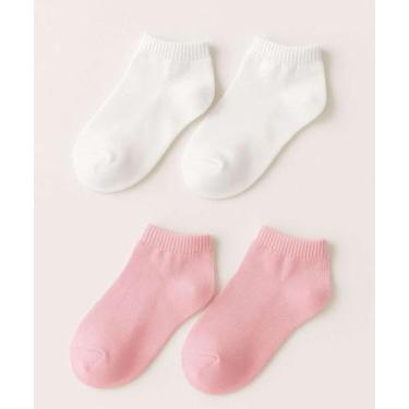Imagem de Kit 2 Meias Infantil Invisível Marisa Branco-19179, Branco, Rosa, 24/2