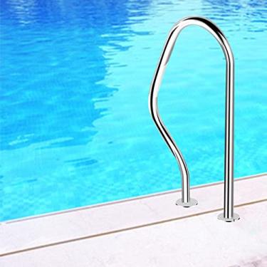 Imagem de KIDYBO Corrimãos de spa de segurança para piscina com placa de base de montagem rápida corrimão de entrada de piscina corrimão dobrável alça de mão, 1 peça