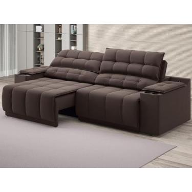 Imagem de Sofá com Porta Copos e Carregador USB Retrátil Reclinável Samurai 2 mt