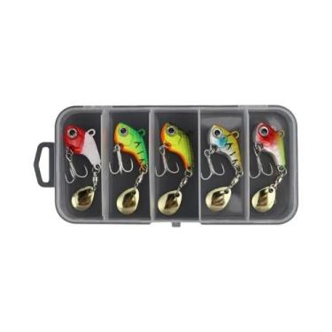 Imagem de Conjunto De Iscas De Pesca Metálicas Mini 5 Peças: Colher, Crankbait, 