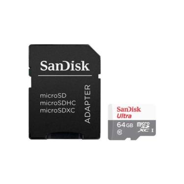 Imagem de Cartao De Memoria Sandisk Ultra 64GB MicroSD 100MBs Classe 10 SDSQUNR-