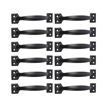 Imagem de 12pcs estilo retro gaveta de gaveta de bolinho de bolinho de massa anel botão para gaveta de cozinha armário preto YYDFPIIA (Size : 14X3.4cm)