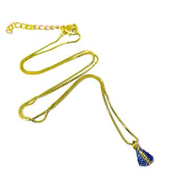 Imagem de Colar Gargantilha Cordão com Pingente Nossa Senhora Aparecida em pedras de Zircônia Semi Joia Pequena Banhado a ouro 18k Feminino Banho de ouro