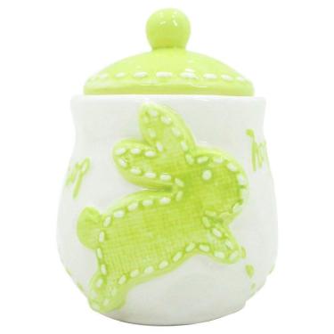 Imagem de Açucareiro De Coelhinho Da Páscoa Verde Em Cerâmica - 355ml