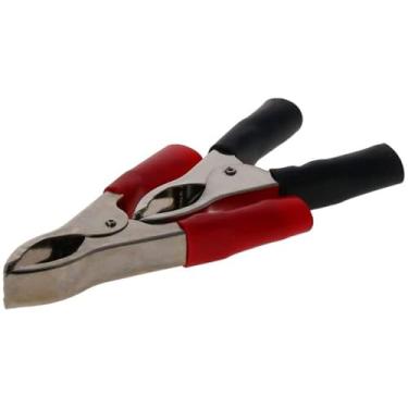 Imagem de Bettomshin 2 clipes jacaré isolados 5A resistentes, braçadeiras de teste elétrico de crocodilo, braçadeira de carregador de bateria para carro, veículo, barco, vermelho e preto
