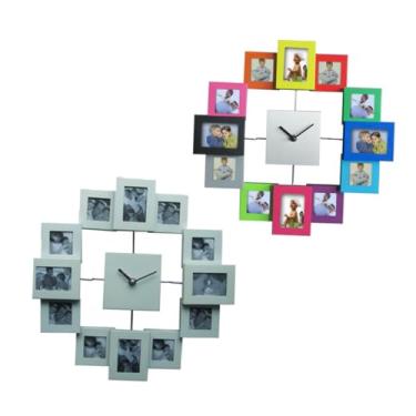 Imagem de Alipis 14 Porta-retratos Guarnição Para Paredes Relógio Pendurado Relógio Único Relógio De Moldura De Alumínio De Pintura Colorida Presente Personalizado Relógio De Parede Pintar Moda