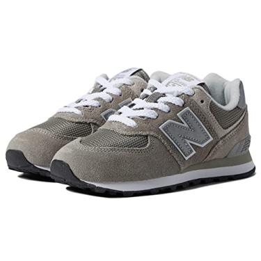 Imagem de New Balance Boy's 574 Core Lace-Up Sneaker, Grey/White, 13.5 Wide Little Kid