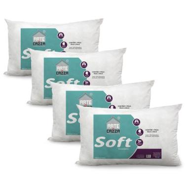 Imagem de Travesseiro Soft Antialergico Fibra Siliconada Kit 4 Und - ARTE CAZZA,