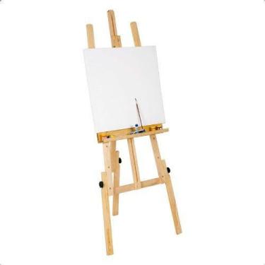 Imagem de Cavalete Madeira De Pintura 75cm Para Tela Quadro Branco - Atacado