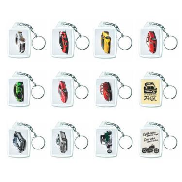 Imagem de Chaveiro Acrílico Estampa Carros 3x4 Com Argola 12 Unidades - Russo Ar