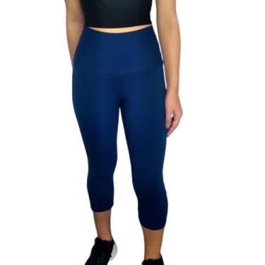 Imagem de Calça Feminina Corsário Justa Cós Cintura Alta Lisa Suplex Pp Ao Plus 