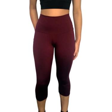 Imagem de Calça Feminina Corsário Justa Cós Cintura Alta Lisa Suplex Pp Ao Plus 