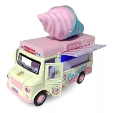 Imagem de Miniatura Carrinho Brinquedo Coleção Food Truck Som E Luz