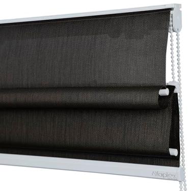 Imagem de Cortina Romana Tela Solar 3% 1,65 (lar) x 1,10 (alt) (Marrom - Acabamento Branco)