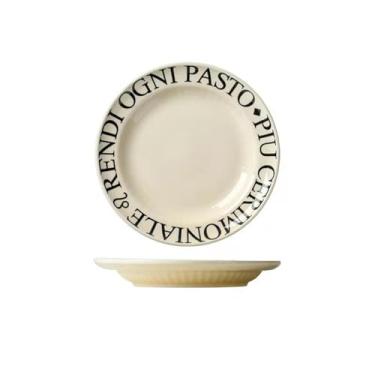 Imagem de Conjunto criativo de pratos com letras inglesas, tigela de arroz, tigela de sopa, utensílios de mesa ocidentais - prato plano de 20 cm