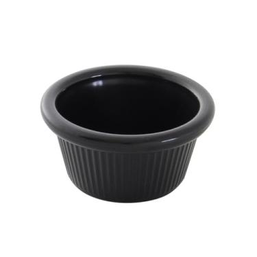 Imagem de A-to-Z Supply PL509BL1 Ramekin, 57 g, 6 cm de diâmetro, redondo, canelado, pode ser lavado na lava-louças, livre de BPA, plástico, preto, pacote com 12