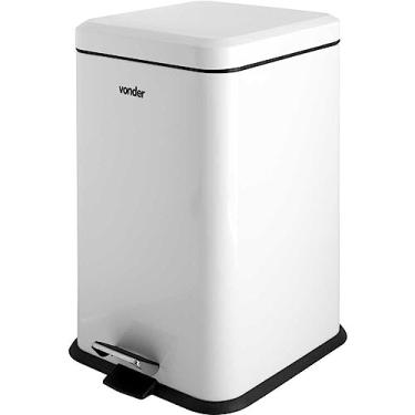 Imagem de Vonder, Lixeira Retangular, 20 Litros, Inox, Branca.